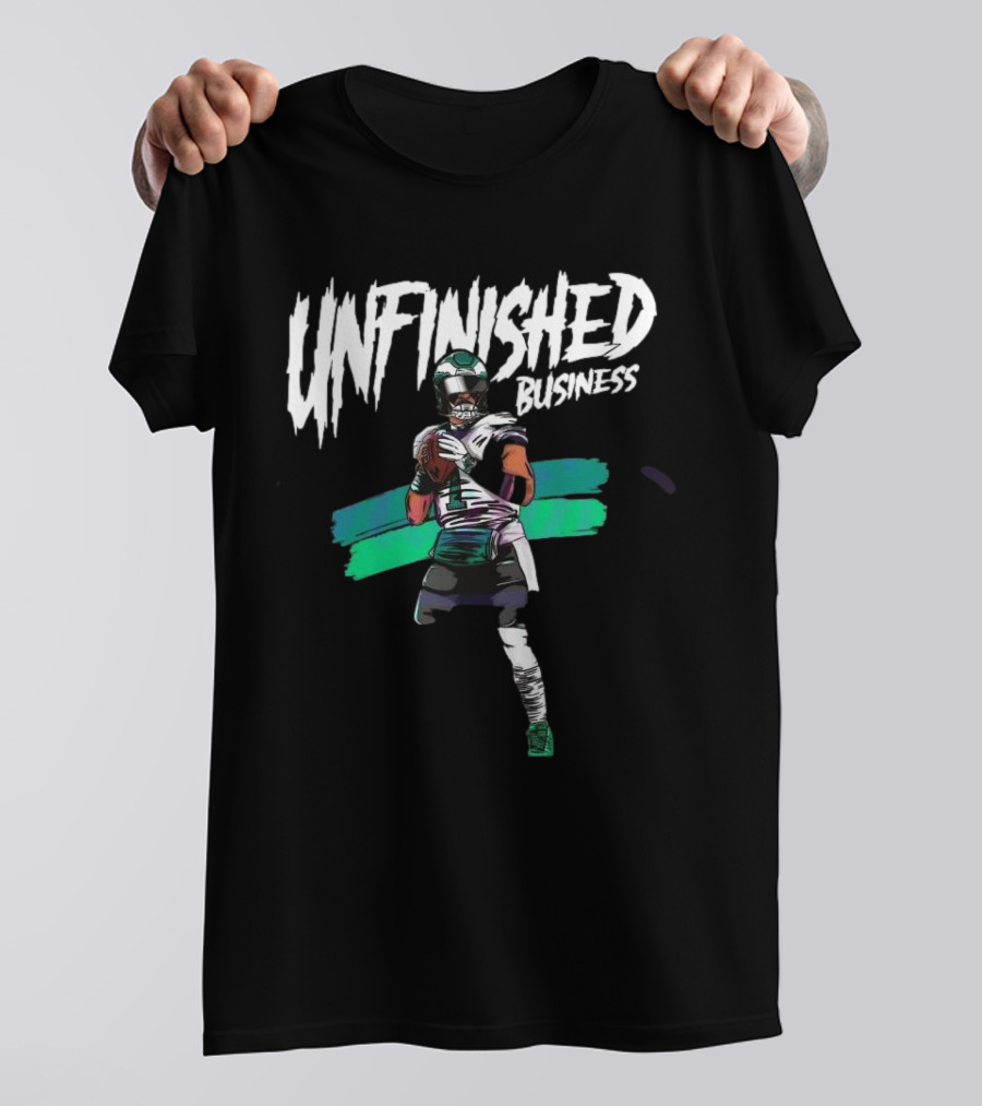 Unfinished Business Philadelphia Eagles 2025 Jalen Hurts Football Quarterback T-Shirt
