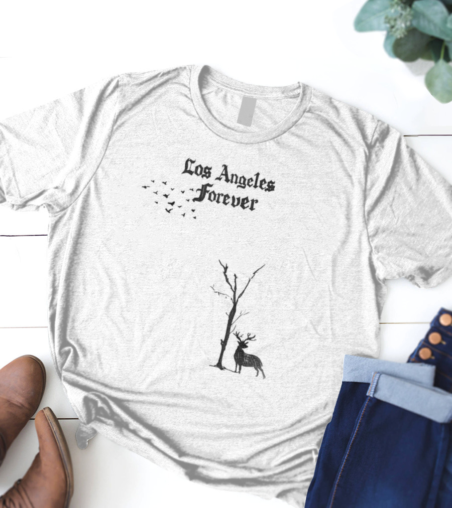 Los Angeles Forever Birds Flying Tree Deer Hila Klein Dedication T-Shirt