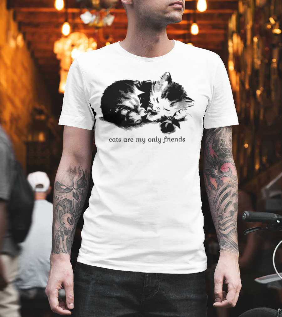 Cats Are My Only Friends Cute Kitten Companions T-Shirt