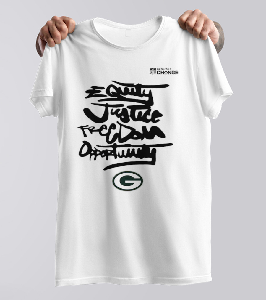Green Bay Packers NFL Inspire Change Equity Justice Freedom Opportunity T-Shirt