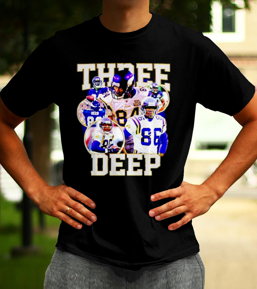 Minnesota Vikings Three Deep Randy Moss Cris Carter Jake Reed Legendary Trio T-Shirt