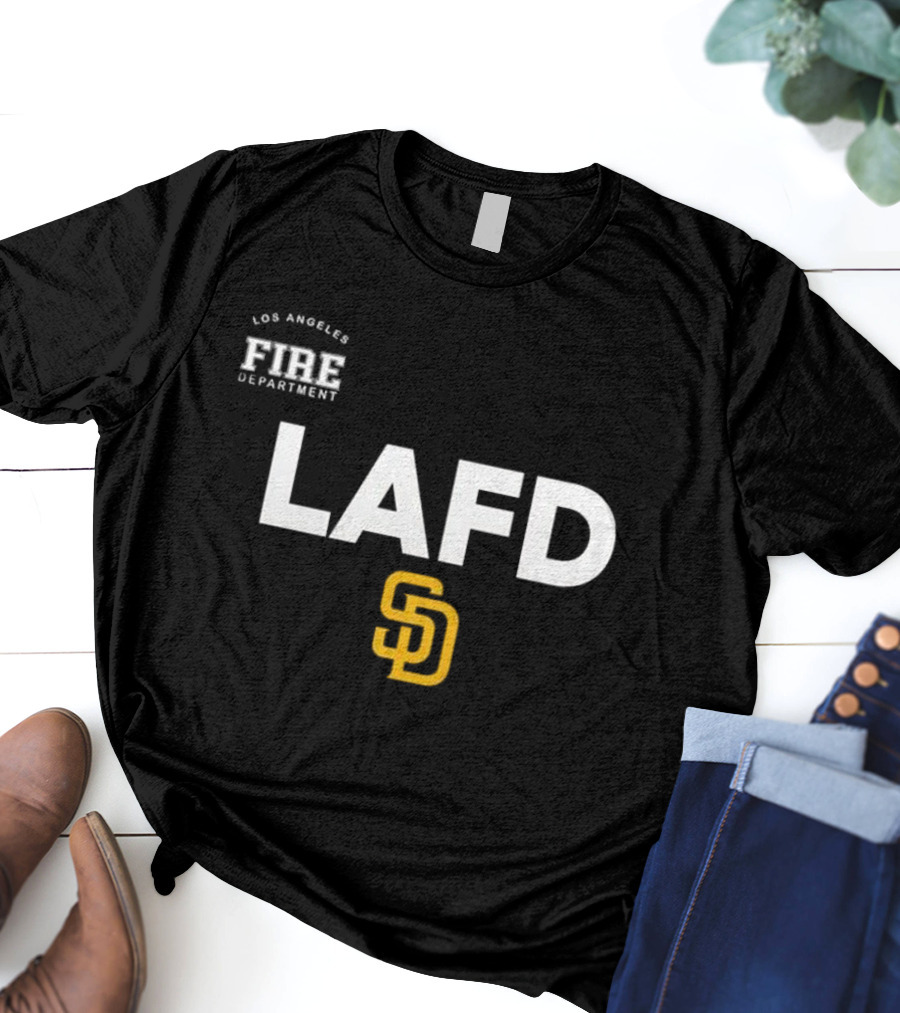 LAFD San Diego Padres Los Angeles Fire Department Gratitude 2025 T-Shirt