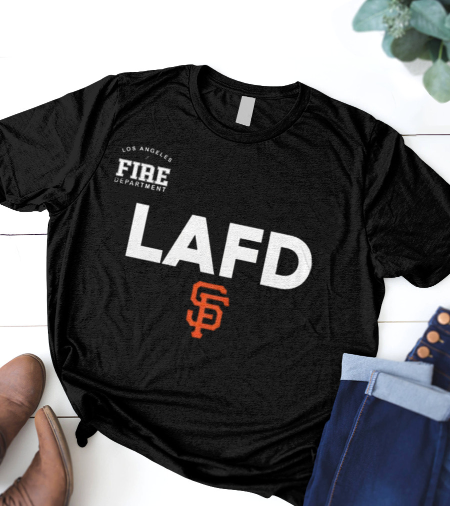 LAFD Los Angeles Fire Department San Francisco Giants Gratitude 2025 T-Shirt