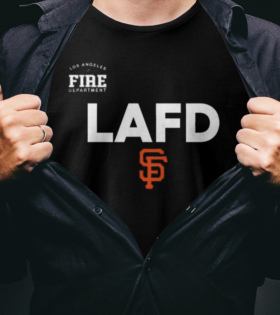 LAFD Los Angeles Fire Department San Francisco Giants Gratitude 2025 T-Shirt