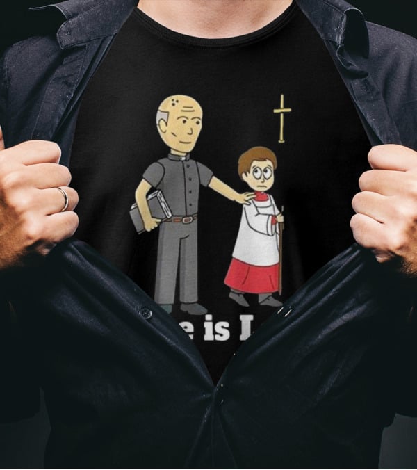 Love Is Love Priest Cartoon With Cross And Child T-Shirt