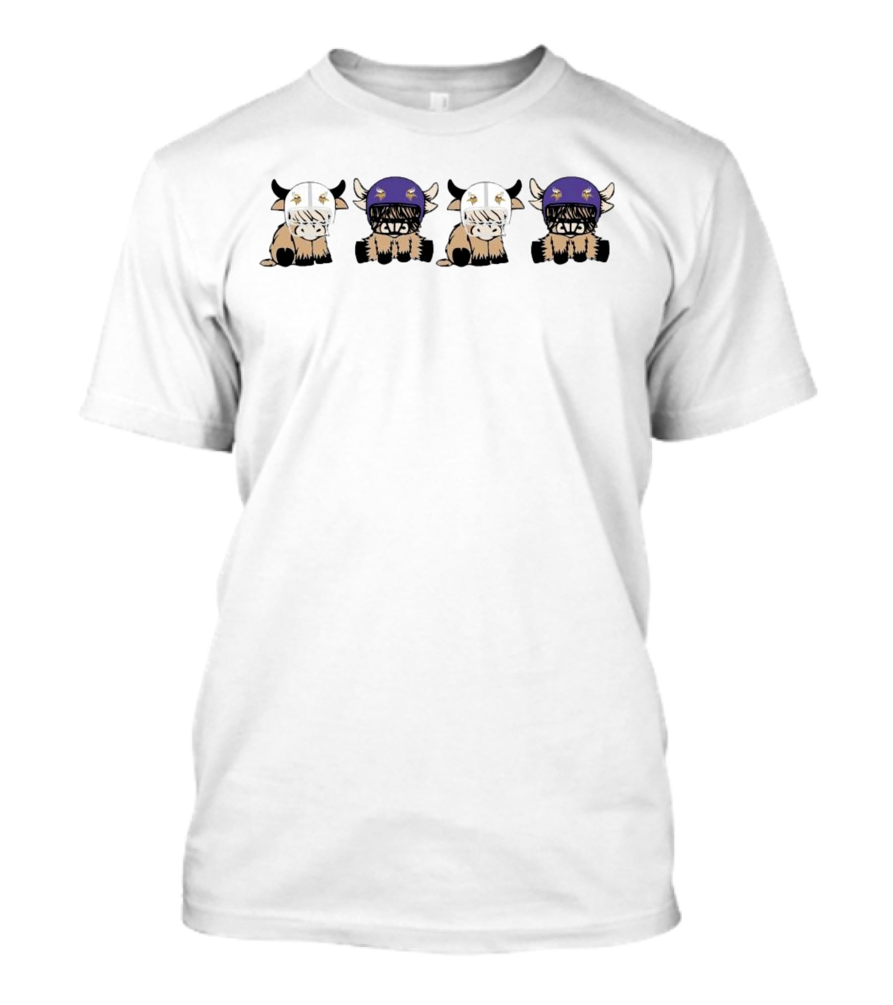 Minnesota Vikings Highland Cow Helmet T-Shirt