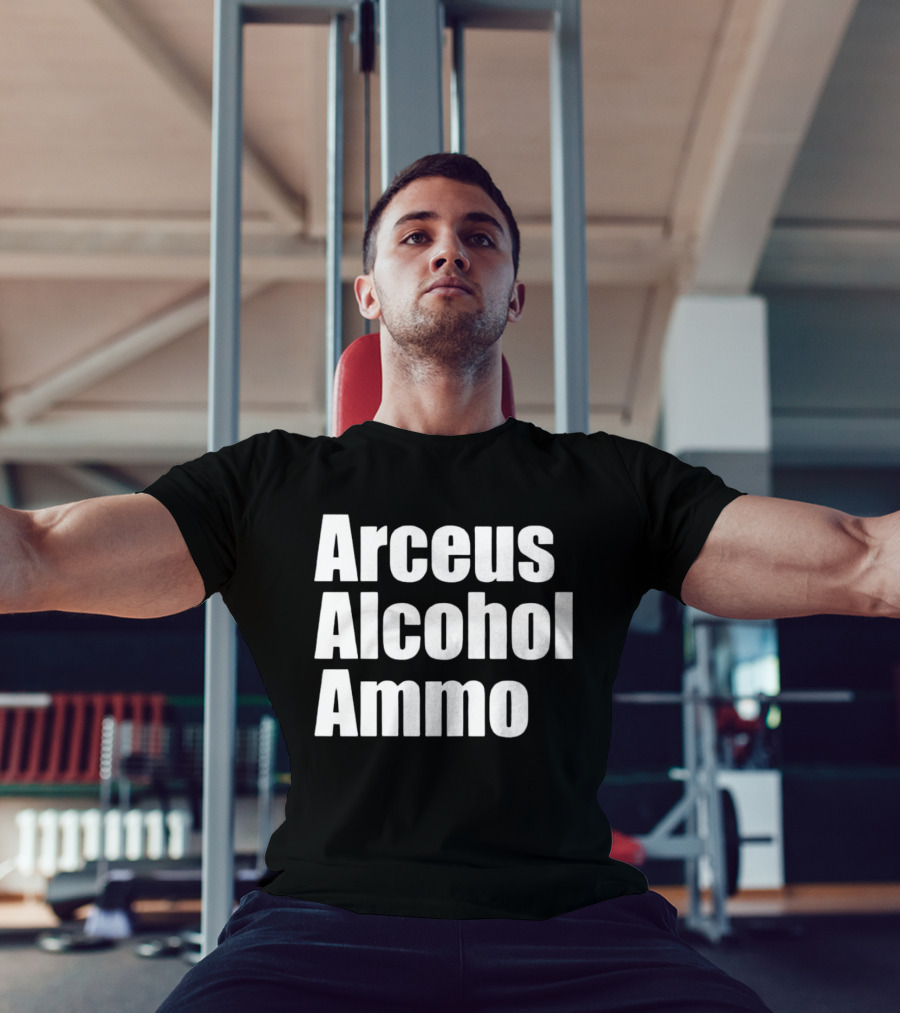 Arceus Alcohol Ammo Black Bold Text Block T-Shirt