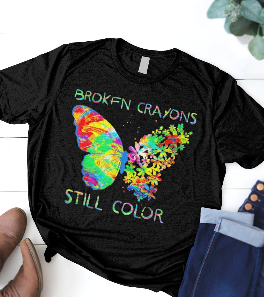 BROKEN CRAYONS STILL COLOR BUTTERFLY T-Shirt