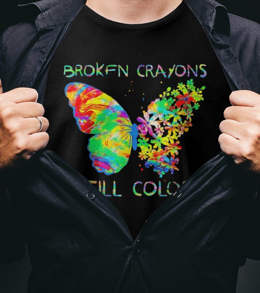 BROKEN CRAYONS STILL COLOR BUTTERFLY T-Shirt