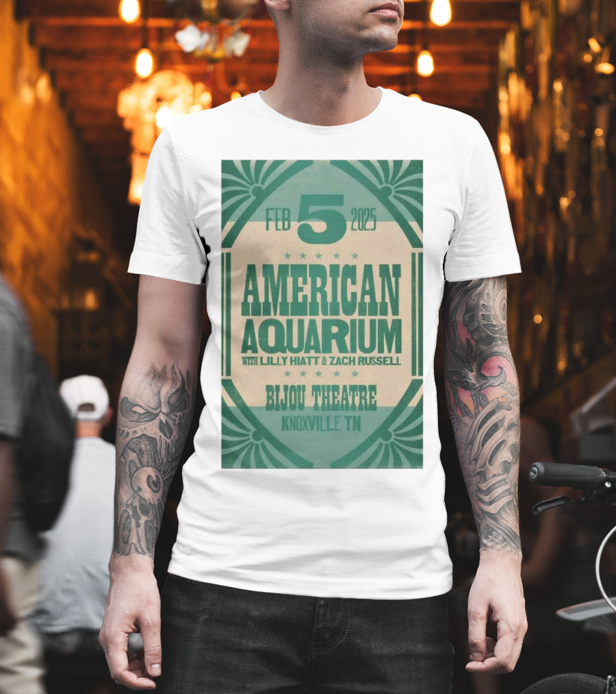 American Aquarium With Lilly Hiatt And Zach Russell Feb 5 2025 Bijou Theatre Knoxville TN T-Shirt