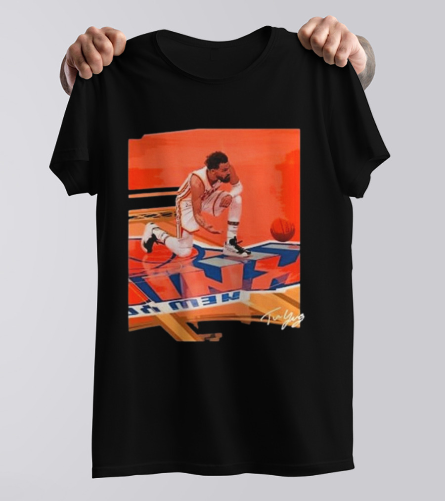 Atlanta Hawks Trae Young Kneeling Basketball New York Signature T-Shirt