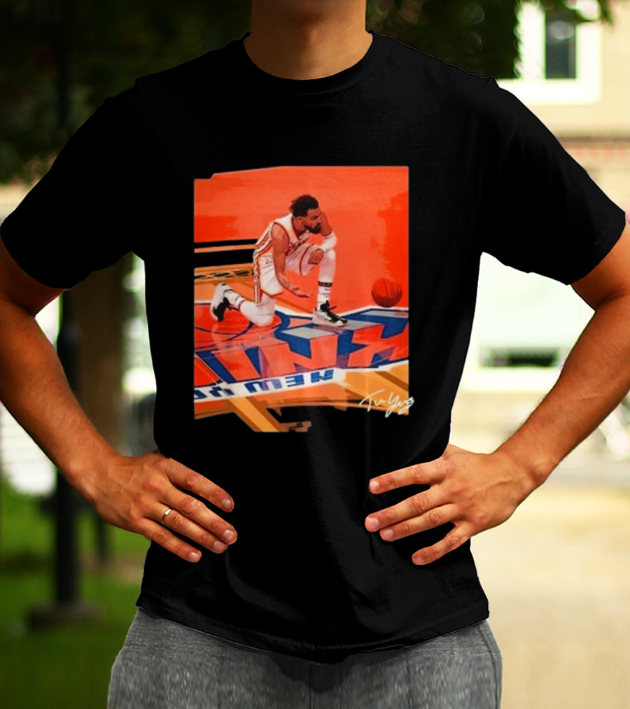 Atlanta Hawks Trae Young Kneeling Basketball New York Signature T-Shirt