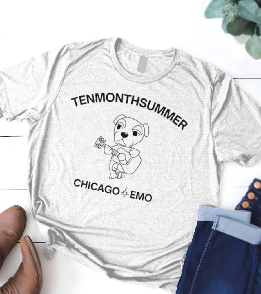 Tenmonthsummer Chicago Emo Guitar Dog T-Shirt