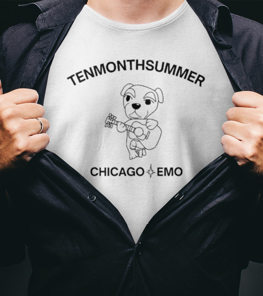 Tenmonthsummer Chicago Emo Guitar Dog T-Shirt