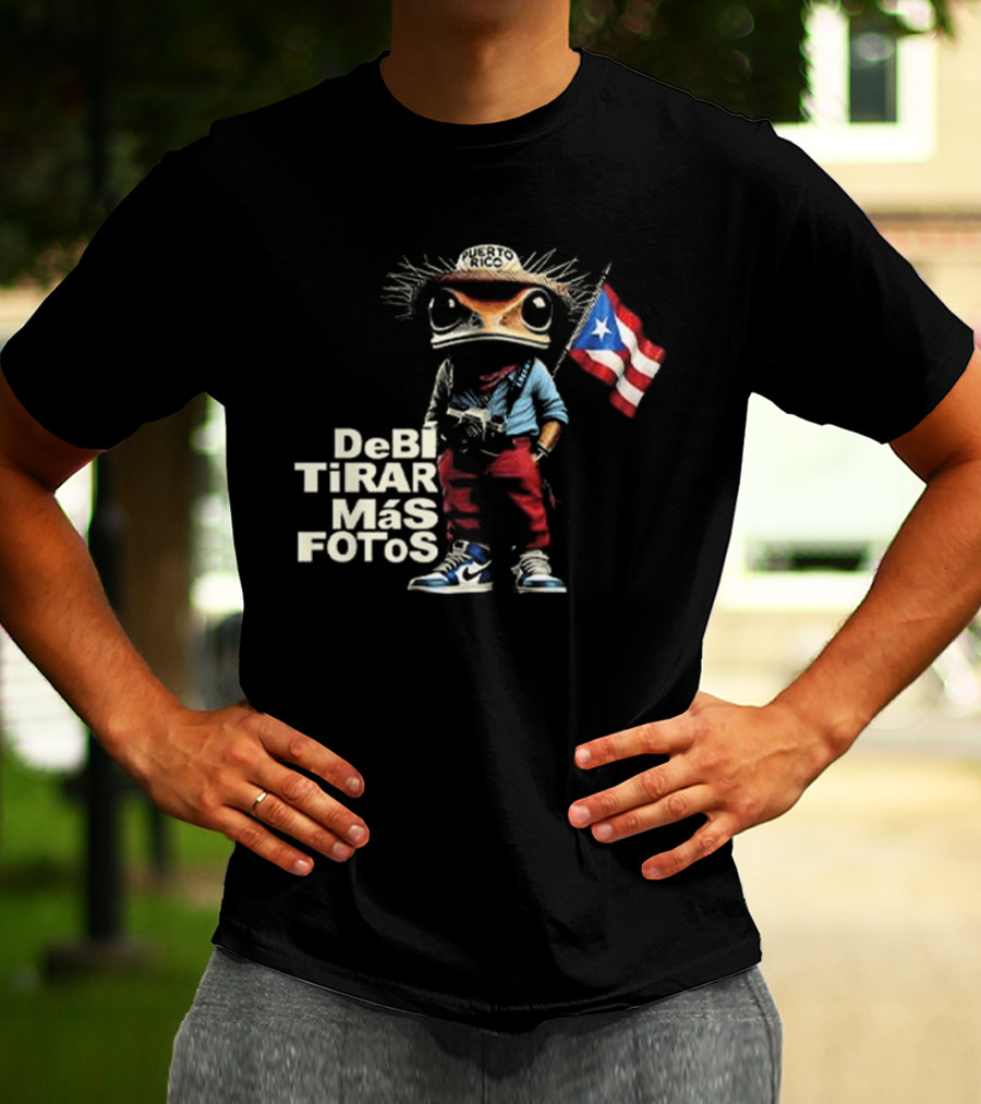 DeBi TiRAR Más FoTOs Puerto Rico Flag Frog Character Shoes T-Shirt