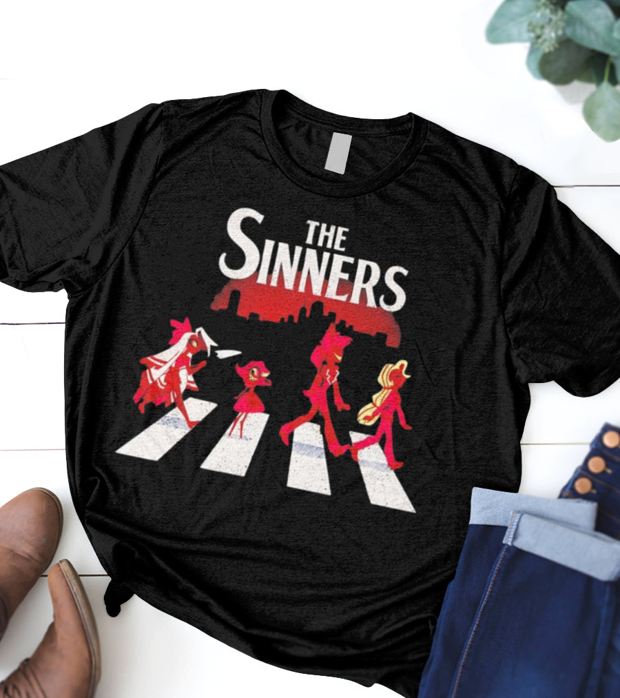 Hazbin Hotel The Sinners Abbey Road Characters Crossing T-Shirt