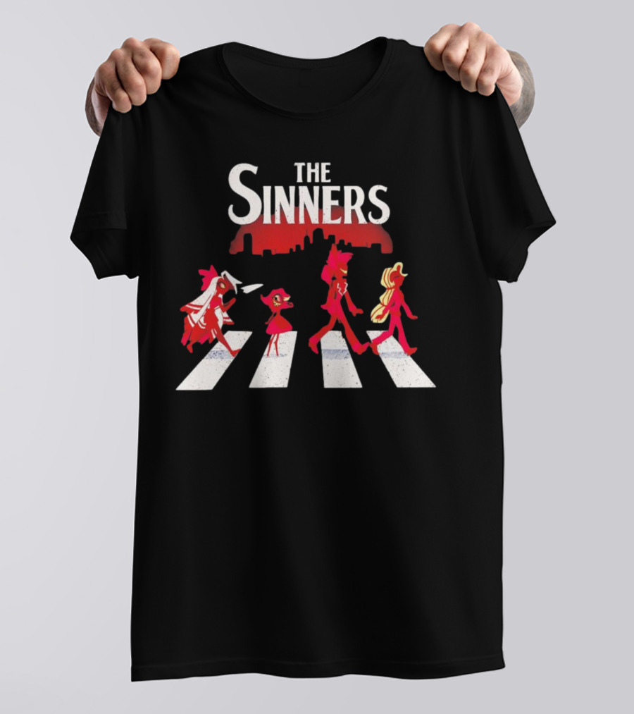 Hazbin Hotel The Sinners Abbey Road Characters Crossing T-Shirt