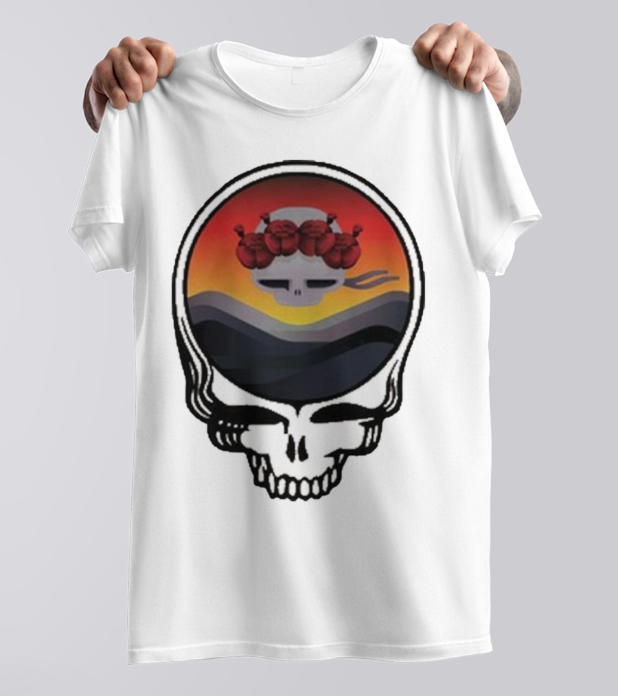 Grateful Dead The Ridge Skull Sunset With Roses T-Shirt