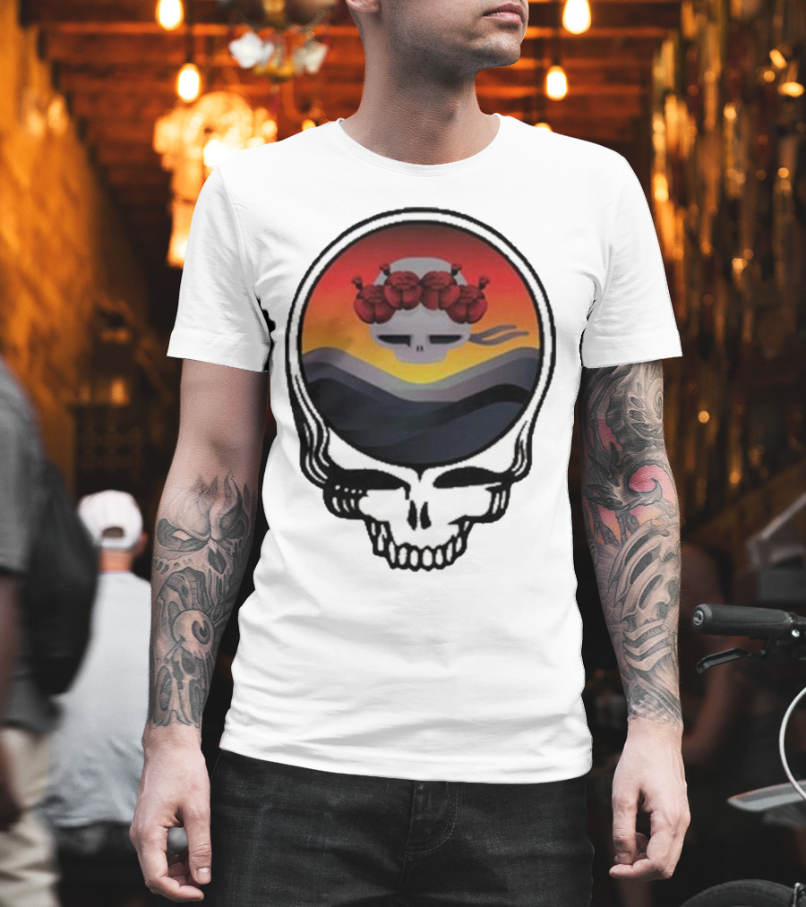 Grateful Dead The Ridge Skull Sunset With Roses T-Shirt
