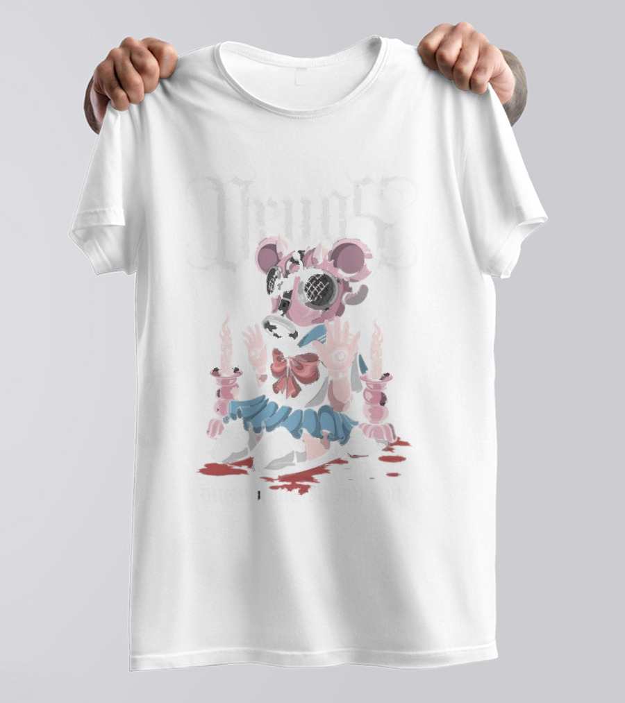 Drown Me In My Sin Untilgodshows Gothic Anime Style Creepy Doll With Gas Mask And Candles T-Shirt