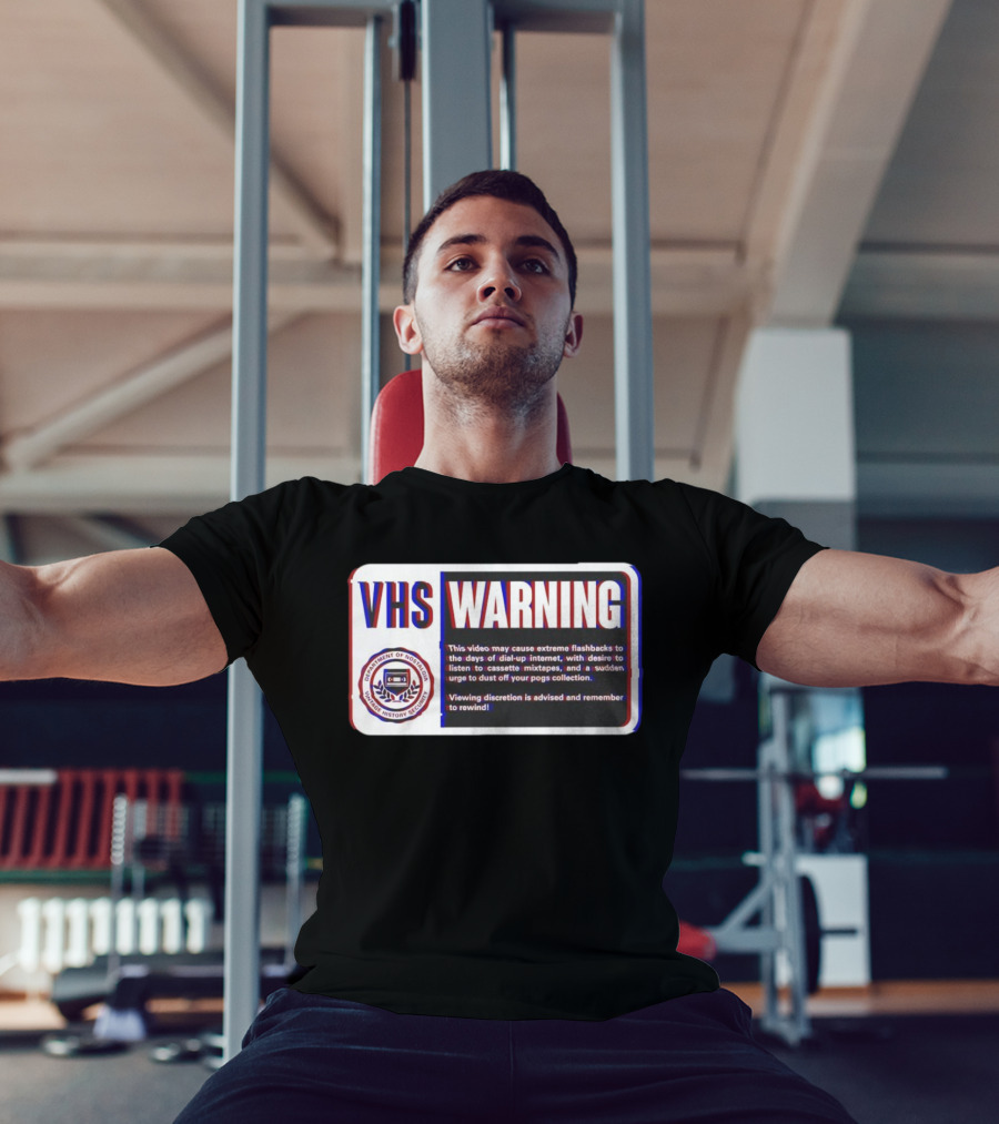 VHS Warning Retro Flashbacks Dial-up Internet Cassette Mixtapes Pogs Collection T-Shirt