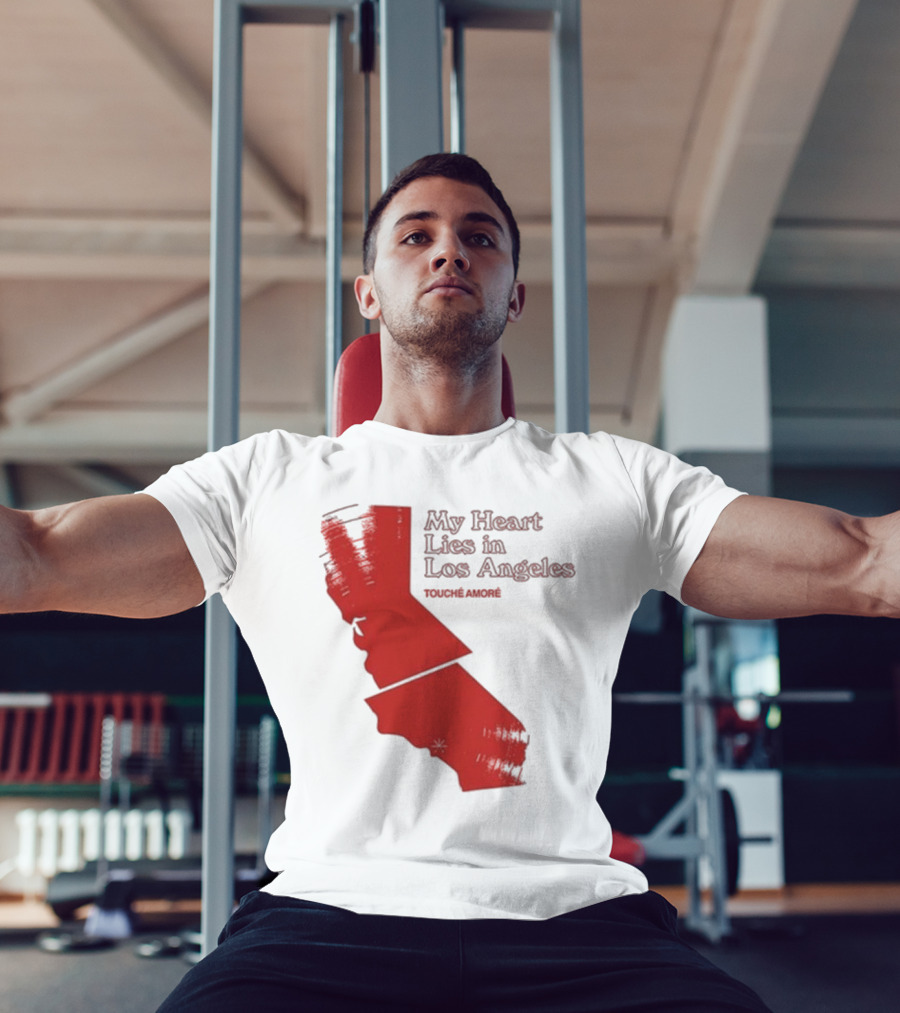 Touché Amoré My Heart Lies In Los Angeles California Map Red T-Shirt