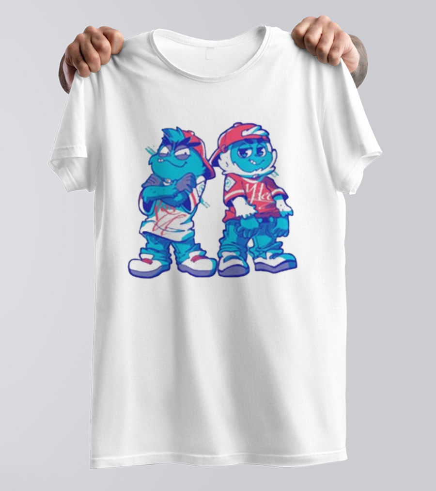 2 Kewl 4 School April Fools 2025 Hip-Hop Cartoon Characters In Red And White Outfits T-Shirt