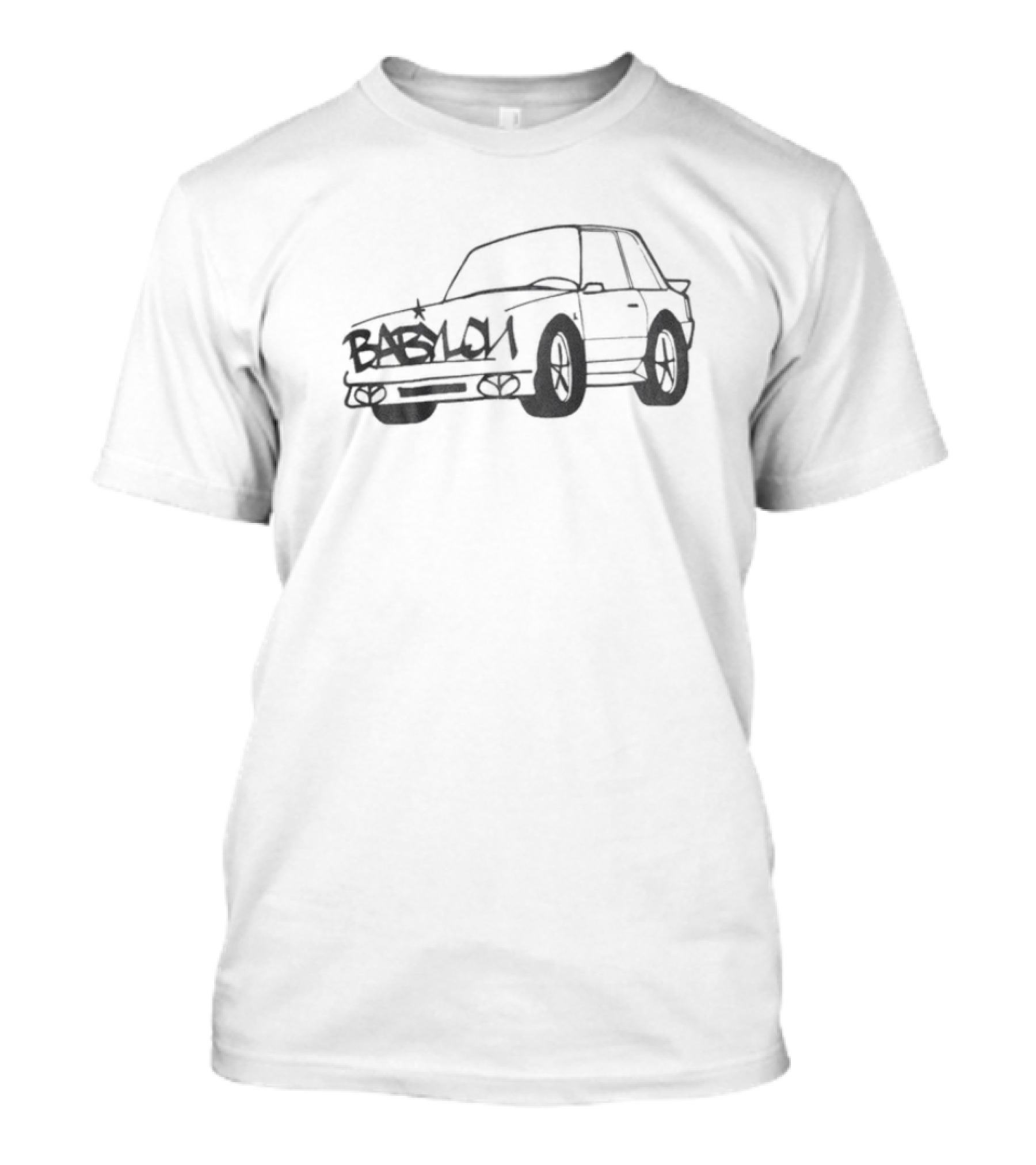 Babylon Fox Body Car Sketch Outline Classic Vehicle T-Shirt