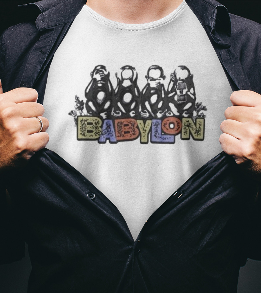 Babylon Monkeys With Engraved Figures And Bold Colors T-Shirt