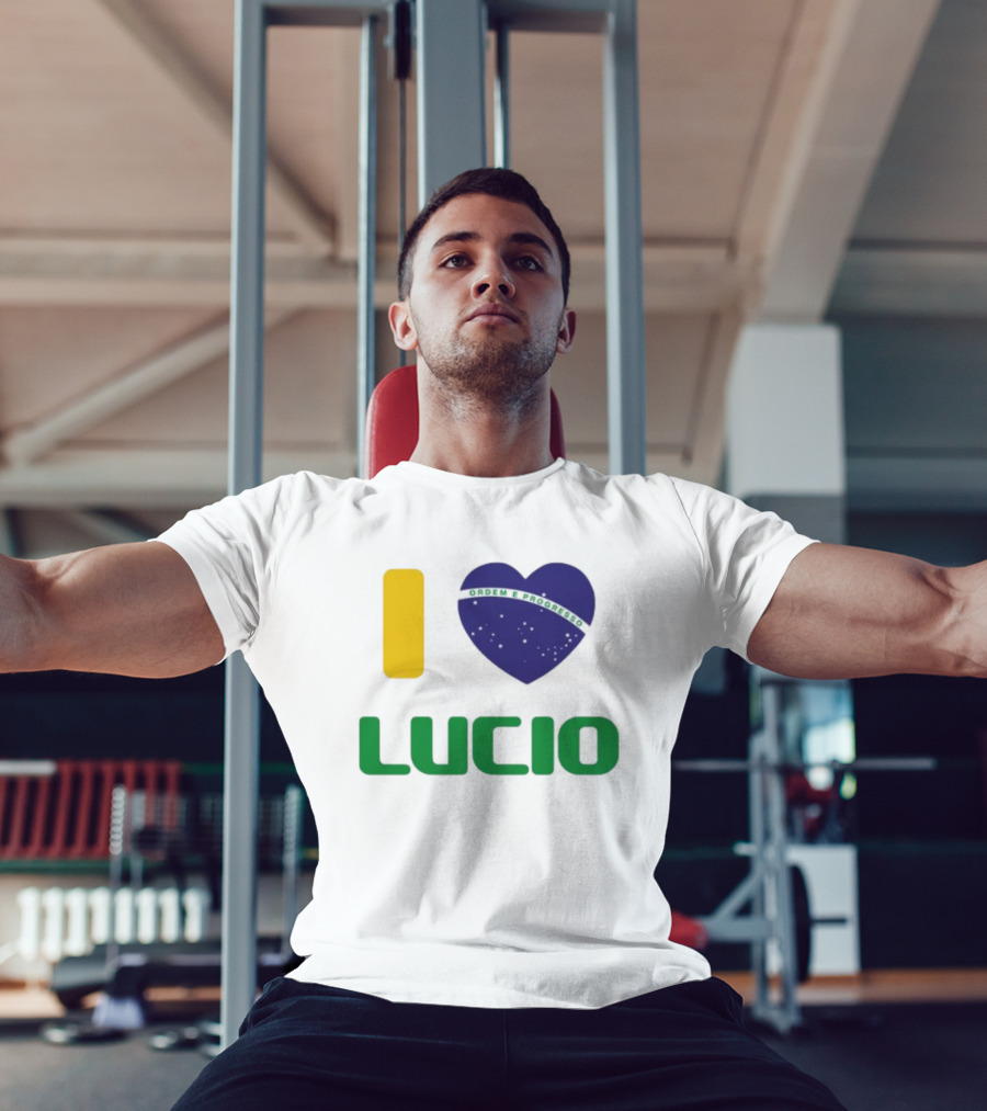 I Love Ordem E Progresso Lucio Brazil Heart Flag Style T-Shirt