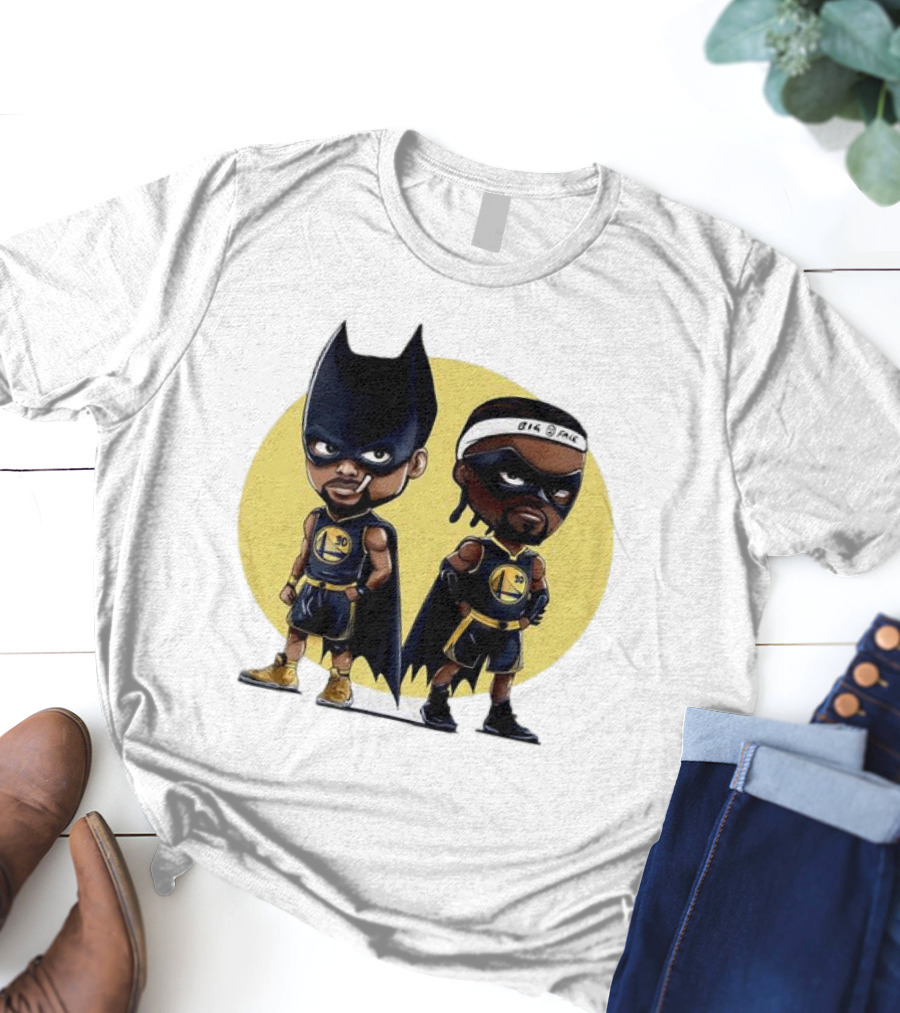 Batman And Robin Chibi Warriors 30 And Headband Duo Big Face T-Shirt