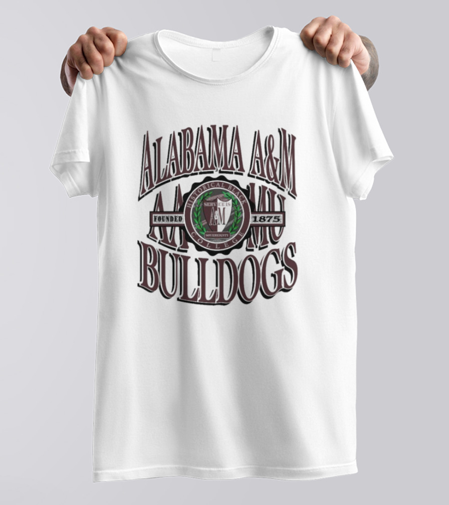 Alabama A&M Bulldogs Founded 1875 Historical Black College Emblem And Crest T-Shirt