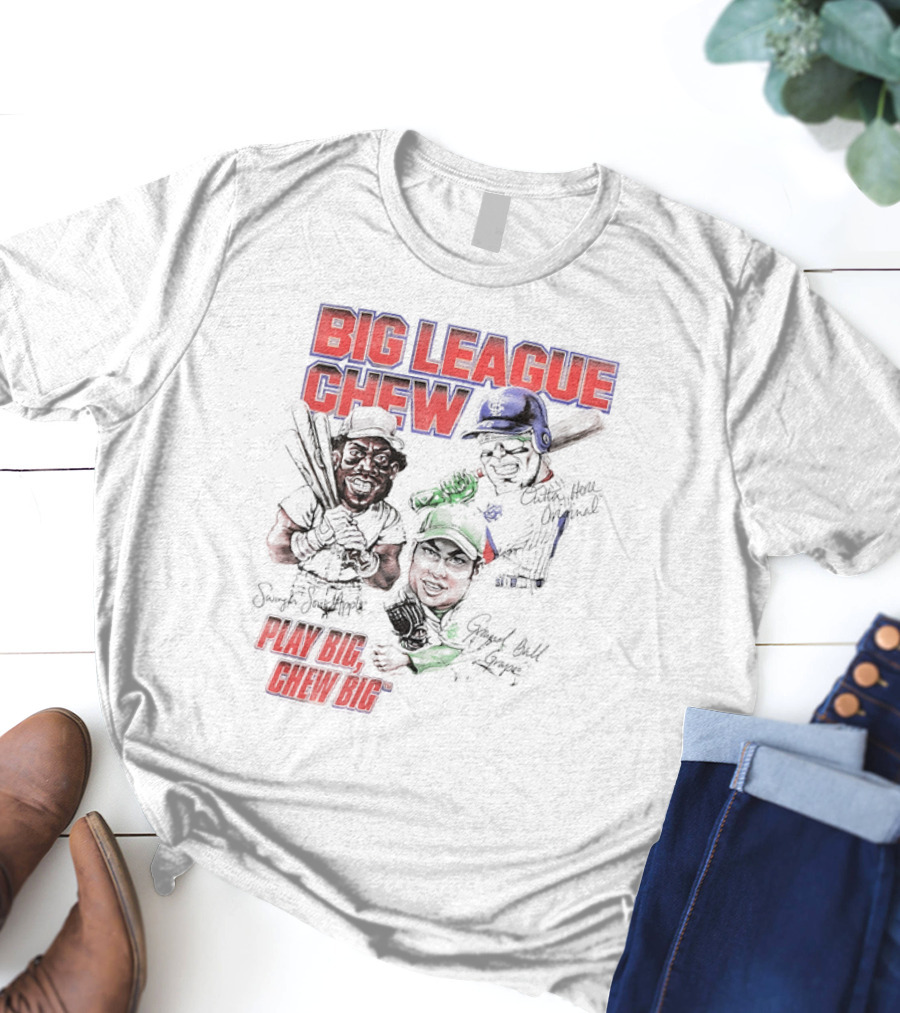 Big League Chew Play Big Chew Big Baseball Caricature T-Shirt