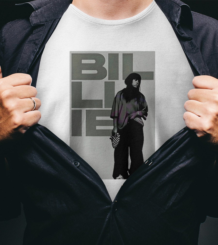 Billie Eilish Striped Bag Monochrome Fashion T-Shirt