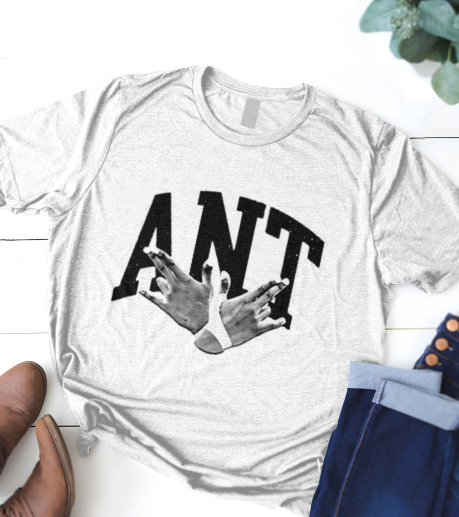 Hands Forming Heart Symbol With Ant Text T-Shirt