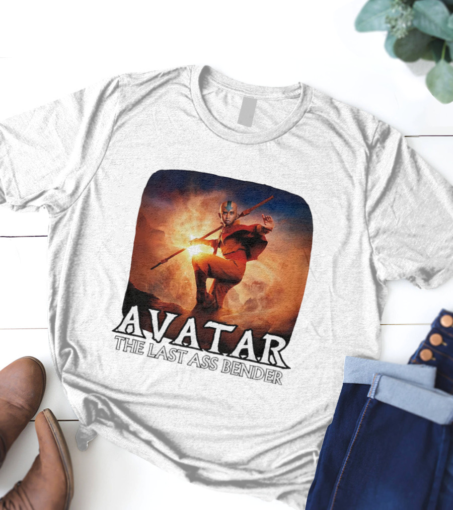 Avatar The Last Ass Bender Aang Parody With Red Outfit And Staff T-Shirt
