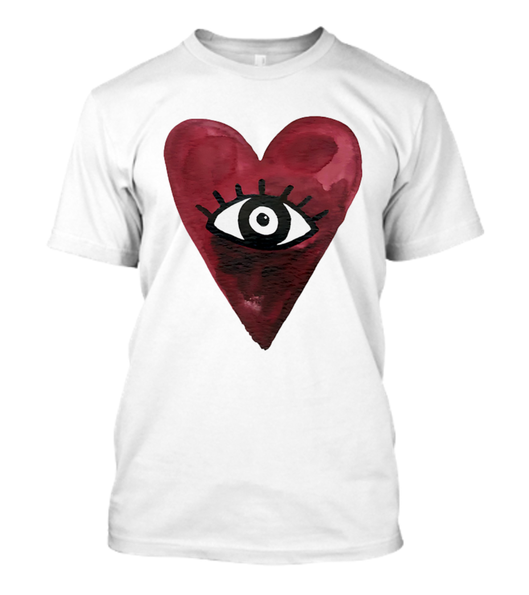 Burgundy Hearts Club Eye Retro T-Shirt