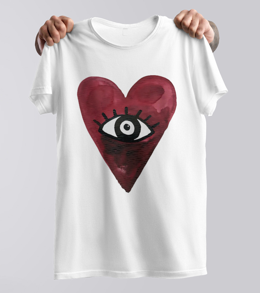 Burgundy Hearts Club Eye Retro T-Shirt