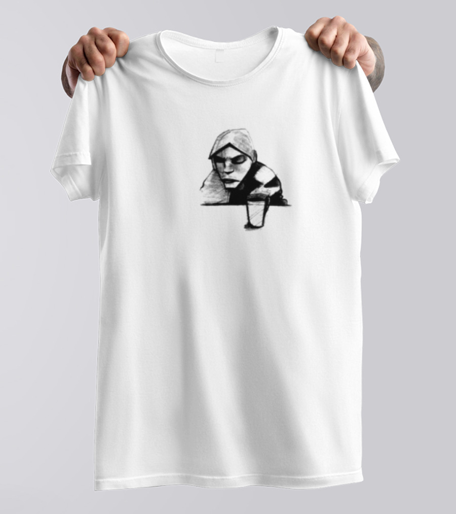 Burial Untrue Album Cover Motif With Cross And Abstract Faces T-Shirt