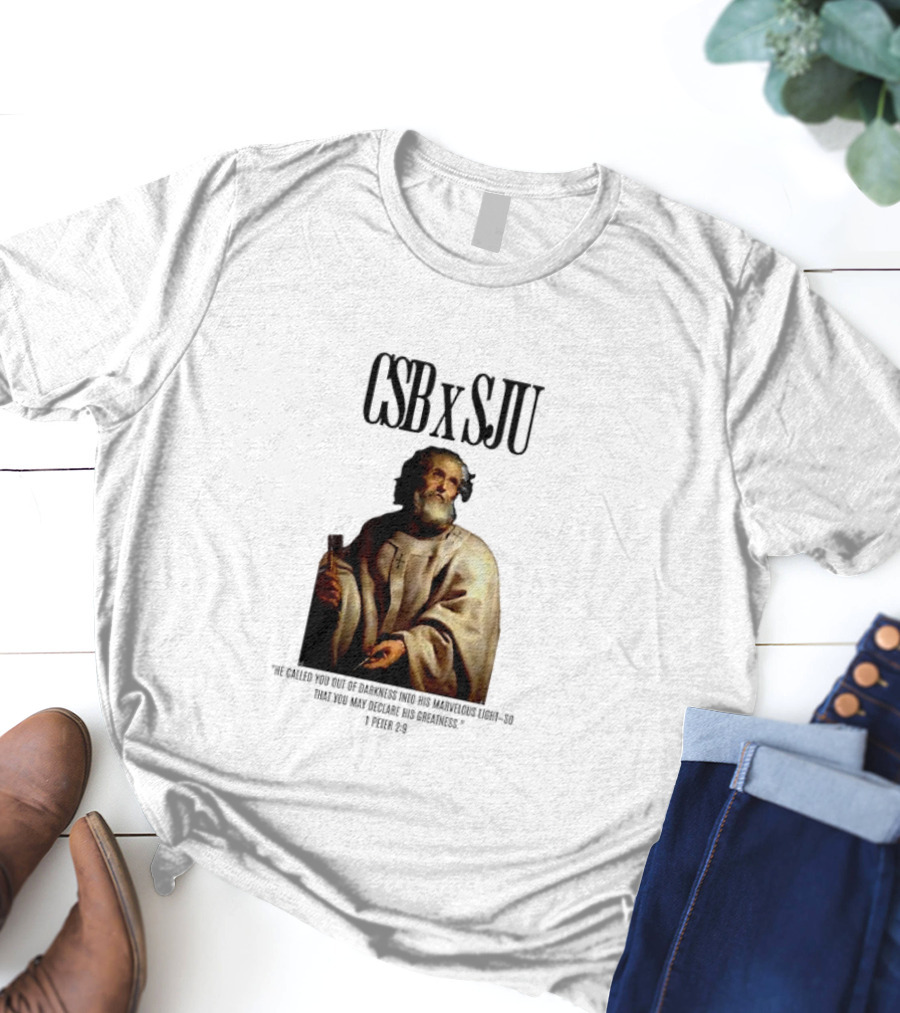 CSB SJU He Called You Out Of Darkness Into His Marvelous Light Saint Peter Painting T-Shirt