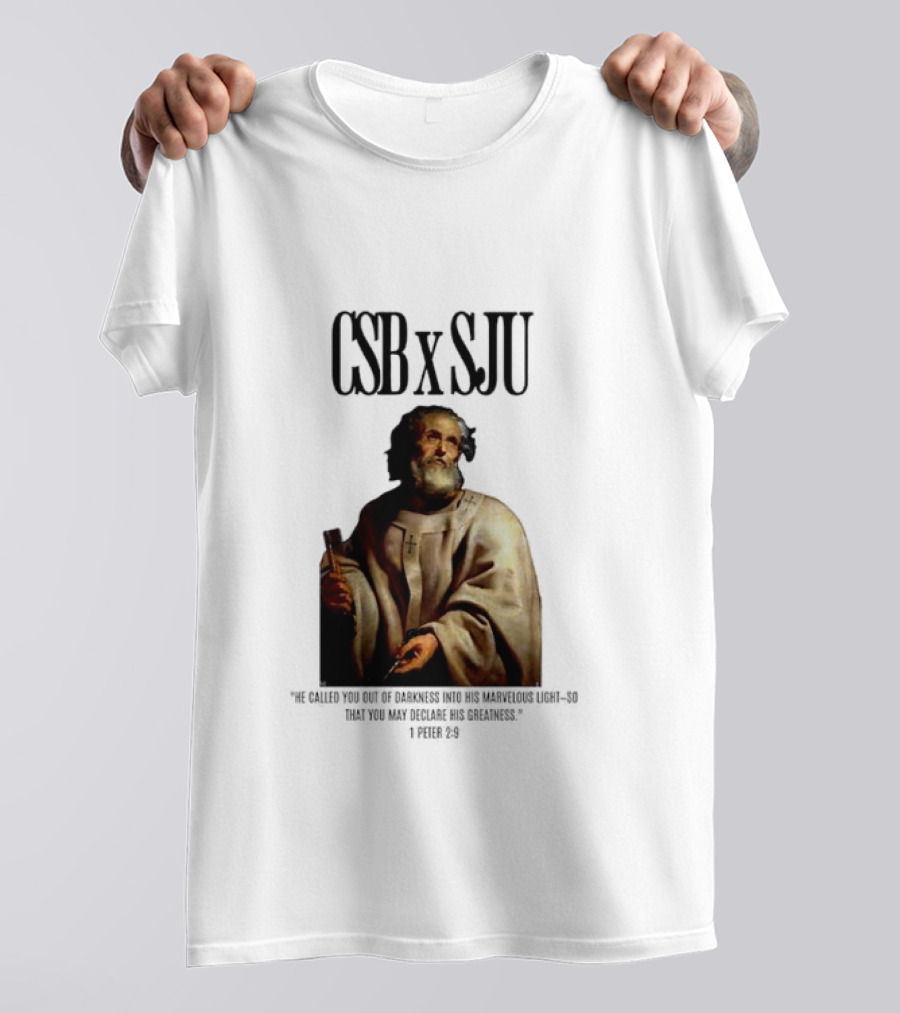 CSB SJU He Called You Out Of Darkness Into His Marvelous Light Saint Peter Painting T-Shirt