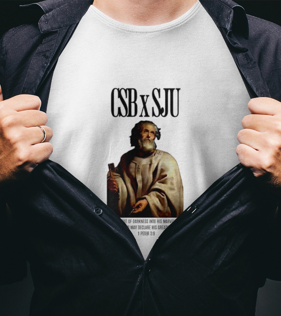CSB SJU He Called You Out Of Darkness Into His Marvelous Light Saint Peter Painting T-Shirt