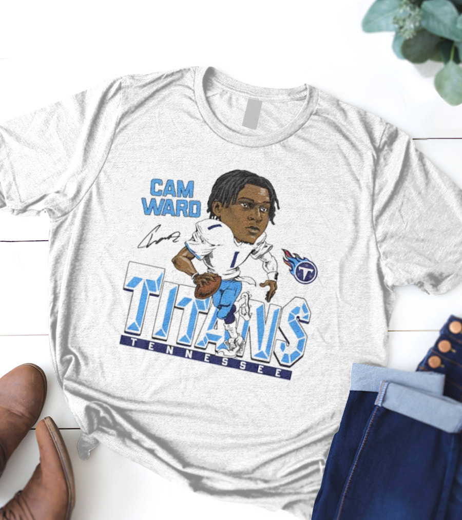 Cam Ward Signature Tennessee Titans Caricature T-Shirt