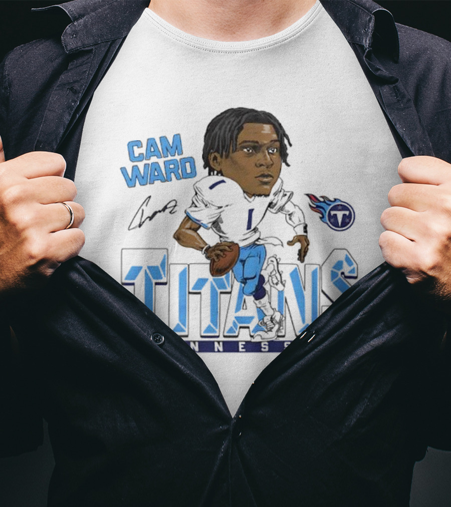 Cam Ward Signature Tennessee Titans Caricature T-Shirt