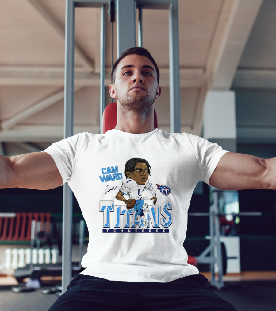 Cam Ward Tennessee Titans NFL Football Cartoon Character T-Shirt