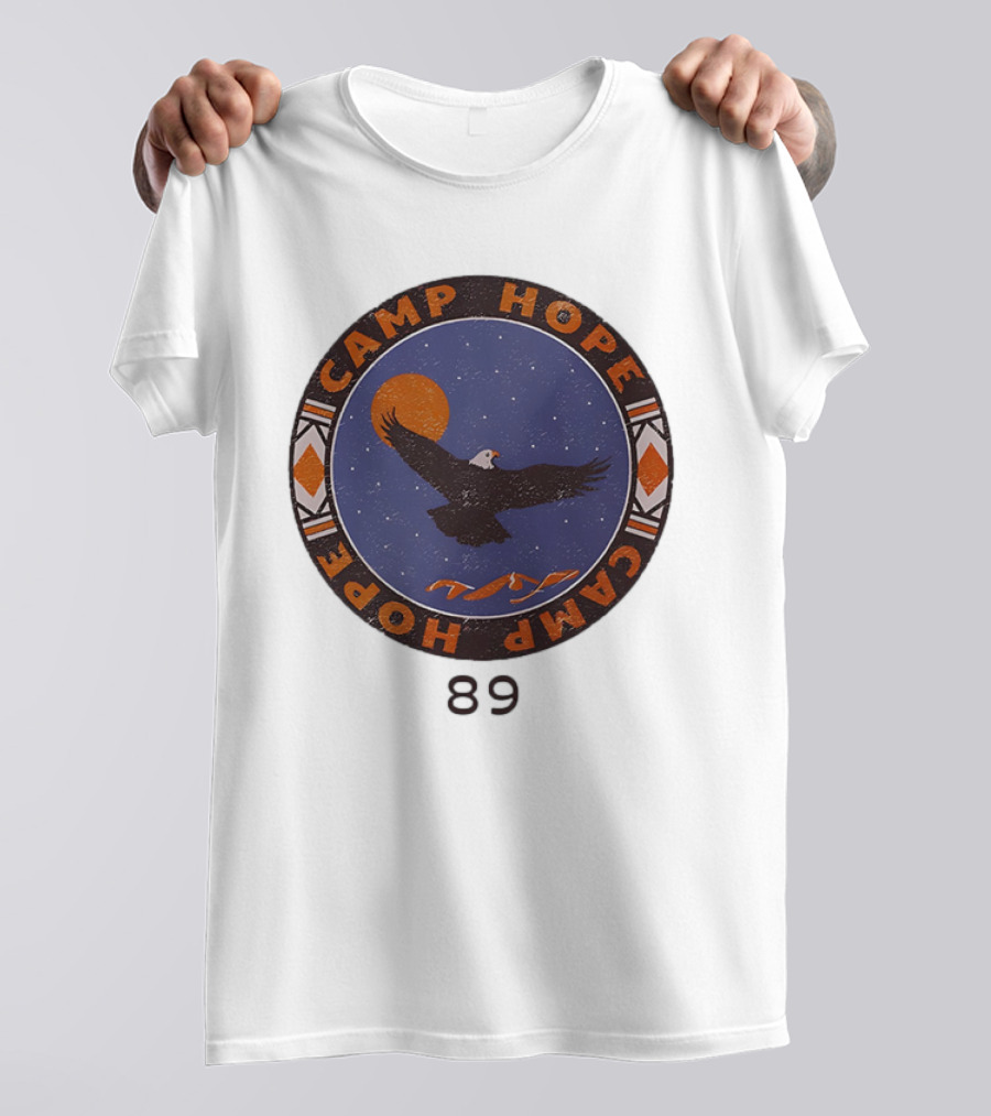 Camp Hope Circle 89 Eagle And Sun Design T-Shirt