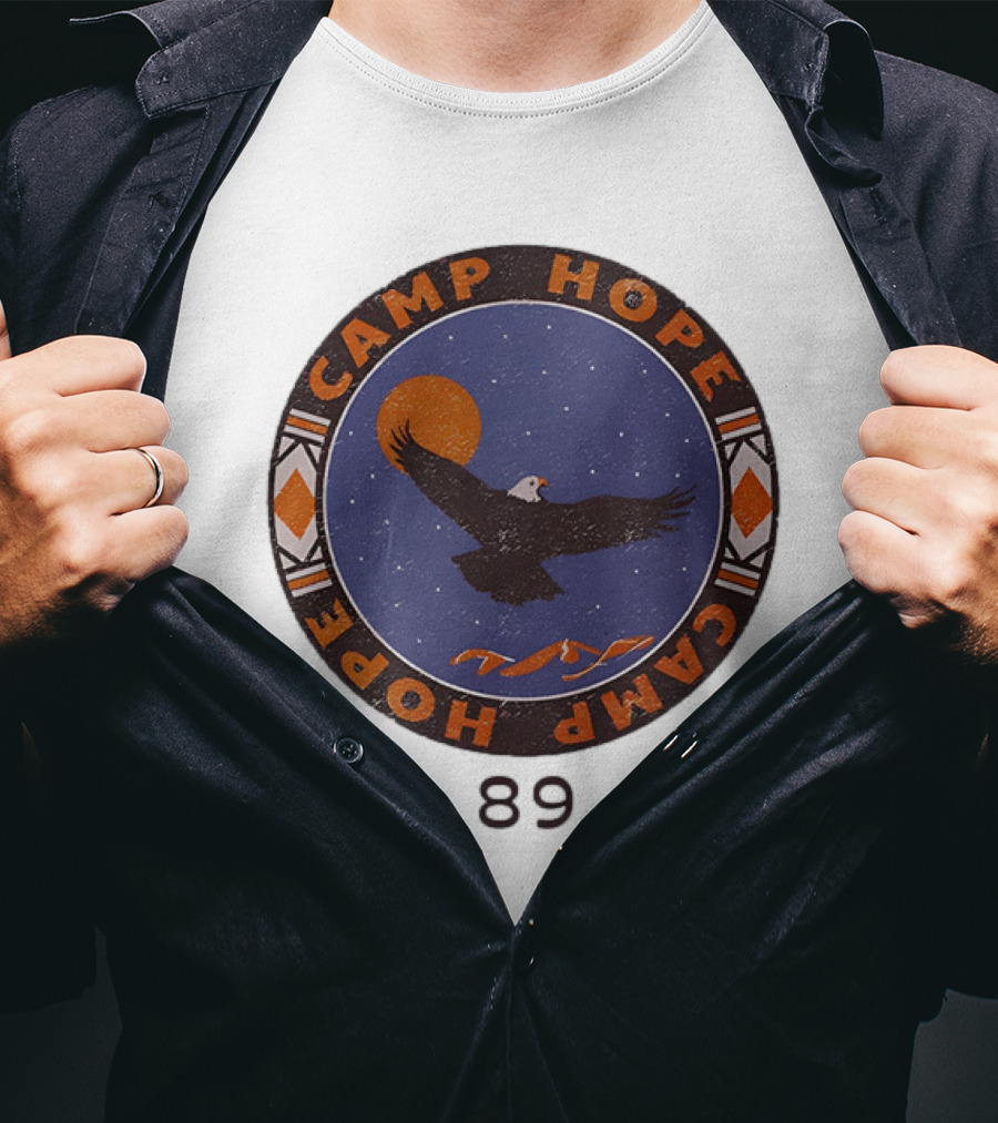 Camp Hope Circle 89 Eagle And Sun Design T-Shirt