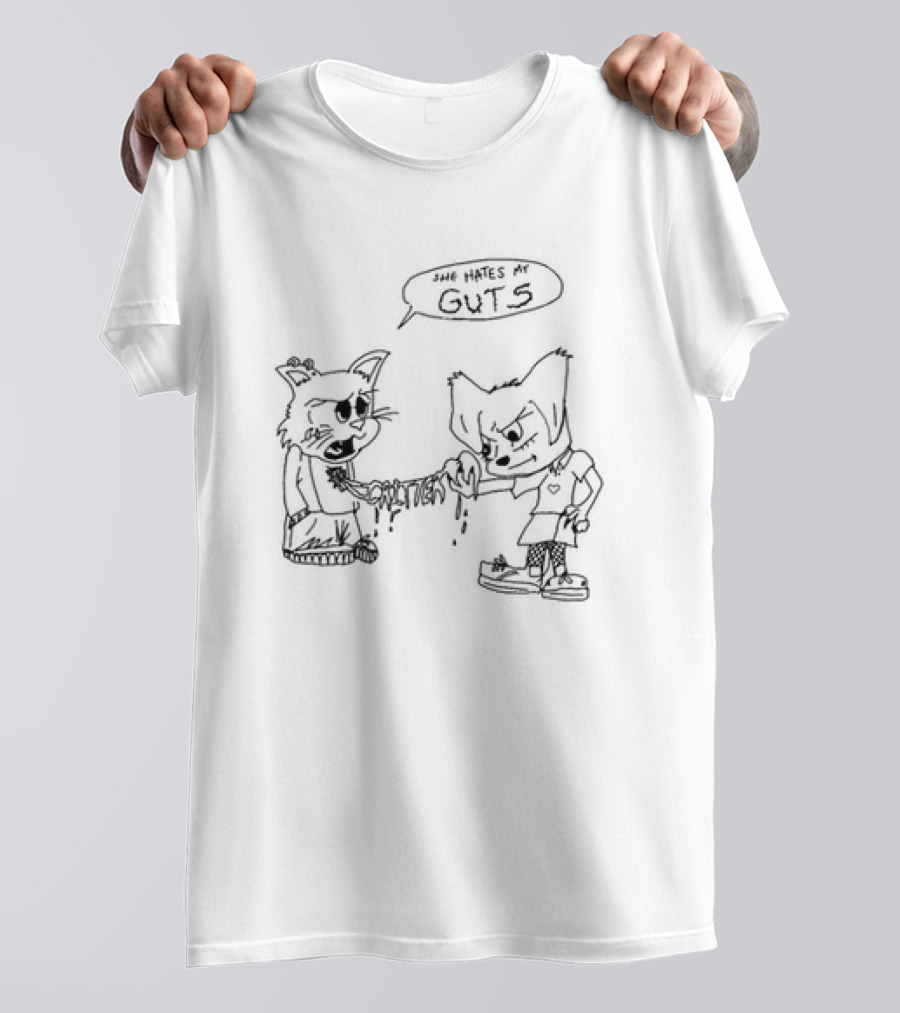 Cr1ttern3t She Hates My Guts Grumpy Cats Comic Style T-Shirt