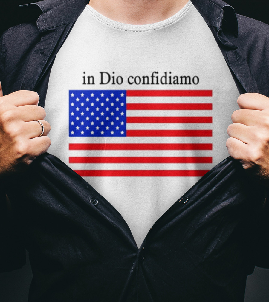 Eric Adams Wearing In Dio Confidiamo T-Shirt