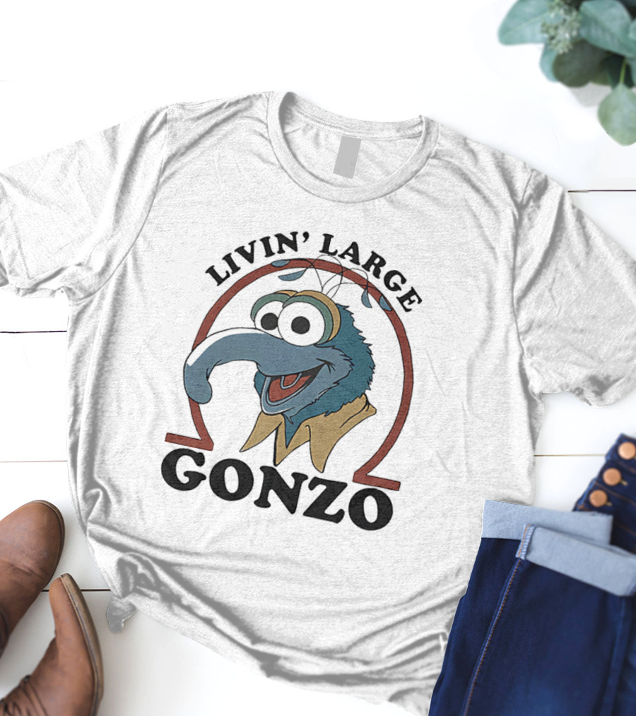 Gonzo Livin’ Large With Cartoon Character Illustration T-Shirt